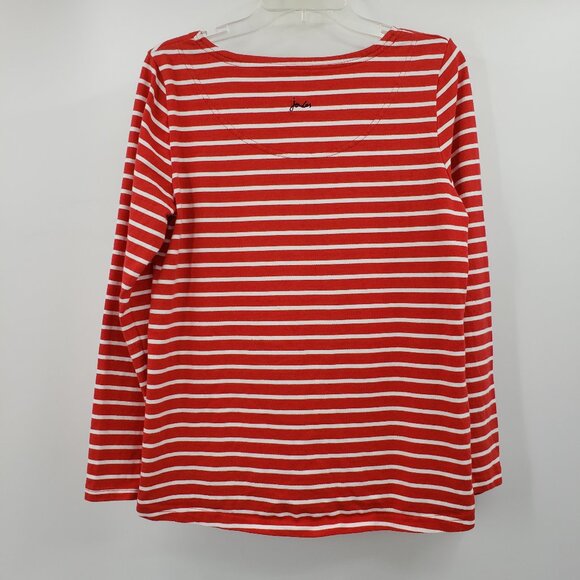 Joules Jingle Belle Spellout Top Size 10 Red White Stripe Gold Glitter Christmas - Picture 5 of 8